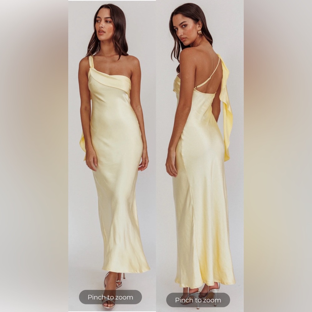 Selfie Leslie CARMEL ONE-SHOULDER SASH MAXI DRESS BUTTER